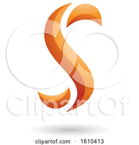 Clipart of an Orange Letter S - Royalty Free Vector Illustration by cidepix
