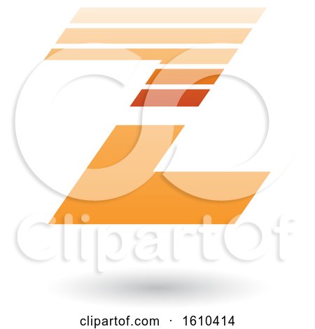Clipart of a Striped Orange Letter Z - Royalty Free Vector Illustration by cidepix