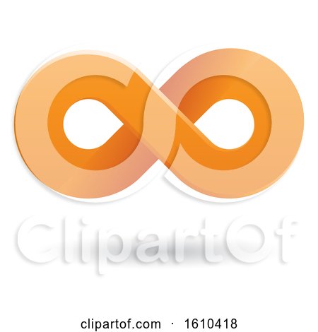 Clipart of an Orange Infinity Symbol - Royalty Free Vector Illustration by cidepix