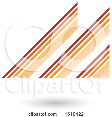 Clipart of a Retro Abstract Diagonal Stripes Orange Letter M - Royalty Free Vector Illustration by cidepix