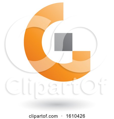 Clipart of a Orange and Gray Letter G - Royalty Free Vector Illustration by cidepix
