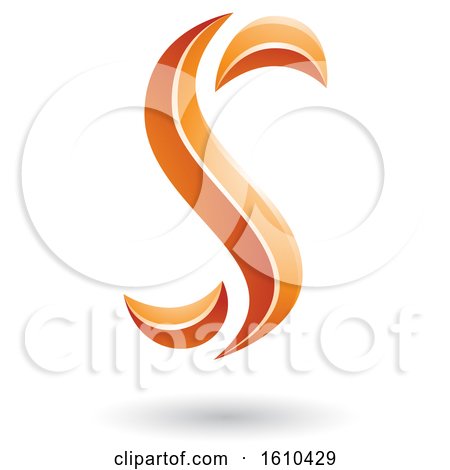 Clipart of an Orange Letter S - Royalty Free Vector Illustration by cidepix