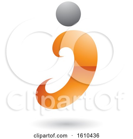 Clipart of an Orange and Gray Letter I - Royalty Free Vector Illustration by cidepix