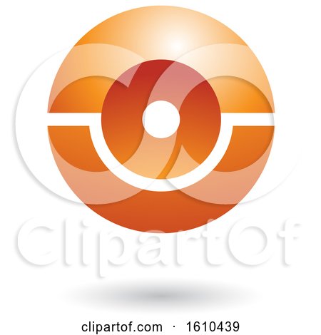 Clipart of an Orange Futuristic Sphere - Royalty Free Vector Illustration by cidepix