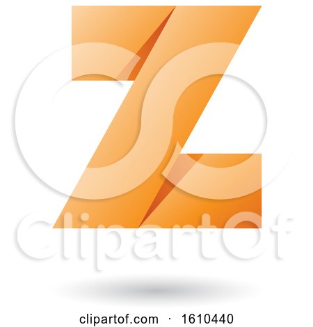 Clipart of an Orange Folded Paper Styled Letter Z - Royalty Free Vector Illustration by cidepix