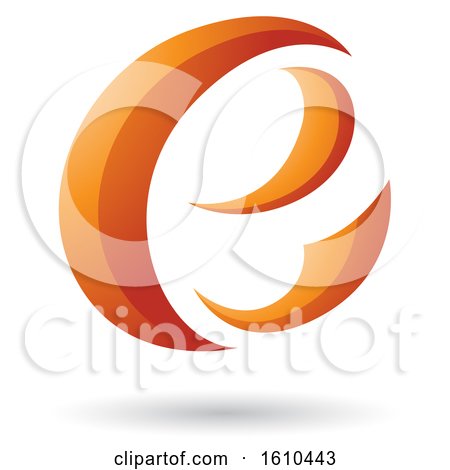 Clipart of an Orange Letter E - Royalty Free Vector Illustration by cidepix