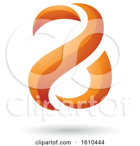 Clipart of an Orange Snake Shaped Letter a Design - Royalty Free Vector Illustration by cidepix