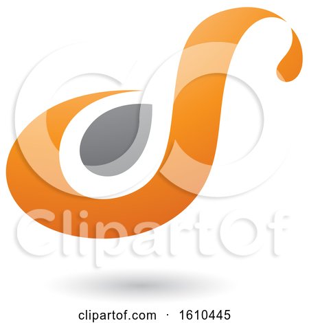 Clipart of an Orange and Gray Letter S - Royalty Free Vector Illustration by cidepix