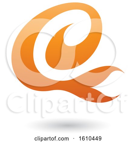 Clipart of an Orange Letter E - Royalty Free Vector Illustration by cidepix