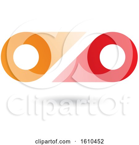 Clipart of a Red and Orange Abstract Double Letter O or Binoculars Design - Royalty Free Vector Illustration by cidepix