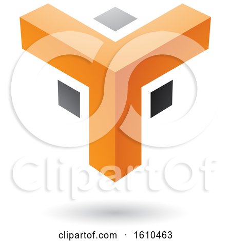 Clipart of an Orange and Black Corner Design - Royalty Free Vector Illustration by cidepix