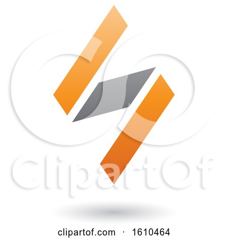 Clipart of an Orange and Gray Letter S - Royalty Free Vector Illustration by cidepix