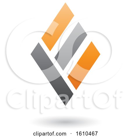 Clipart of an Orange and Gray Letter E - Royalty Free Vector Illustration by cidepix
