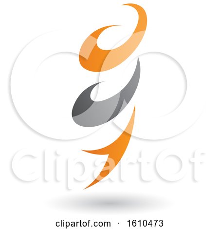Clipart of an Orange and Gray Twister - Royalty Free Vector Illustration by cidepix