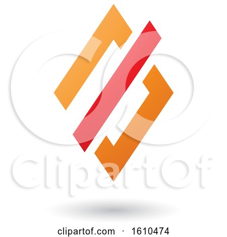 Clipart of a Red and Orange Diamond - Royalty Free Vector Illustration by cidepix