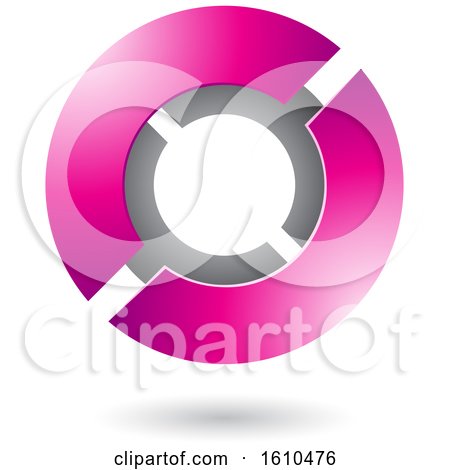 Clipart of a Magenta and Gray Futuristic Sphere - Royalty Free Vector Illustration by cidepix