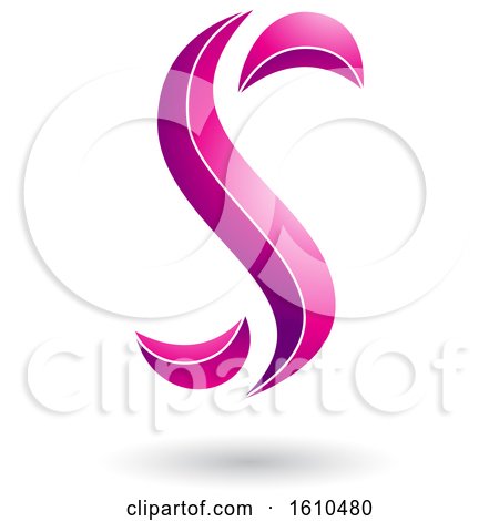 Clipart of a Magenta Letter S - Royalty Free Vector Illustration by cidepix