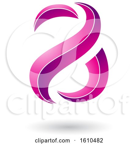 Clipart of a Magenta Lined Snake Shaped Letter a Design - Royalty Free Vector Illustration by cidepix