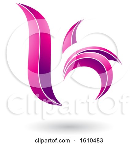 Clipart of a Magenta Letter B or K - Royalty Free Vector Illustration by cidepix