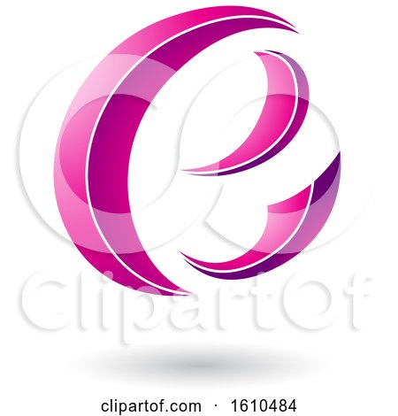 Clipart of a Magenta Letter E - Royalty Free Vector Illustration by cidepix