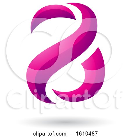 Clipart of a Magenta Snake Shaped Letter a Design - Royalty Free Vector Illustration by cidepix