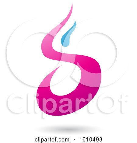 Clipart of a Magenta and Blue Letter S - Royalty Free Vector Illustration by cidepix