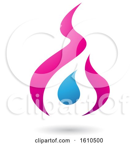 Clipart of a Fire Shaped Magenta and Blue Letter a - Royalty Free Vector Illustration by cidepix