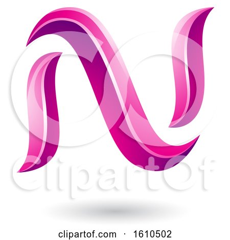 Clipart of a Magenta Letter N - Royalty Free Vector Illustration by cidepix