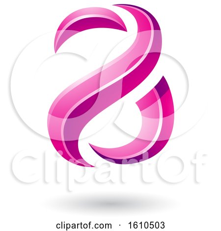 Clipart of a Magenta Glossy Snake Shaped Letter a Design - Royalty Free Vector Illustration by cidepix