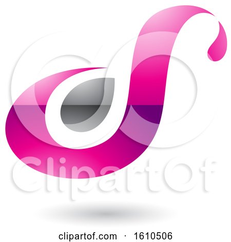Clipart of a Magenta and Gray Letter S - Royalty Free Vector Illustration by cidepix