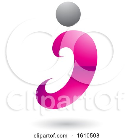 Clipart of a Magenta and Gray Letter I - Royalty Free Vector Illustration by cidepix