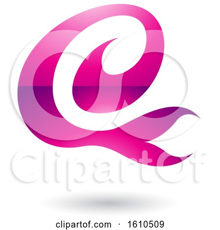Clipart of a Magenta Letter E - Royalty Free Vector Illustration by cidepix