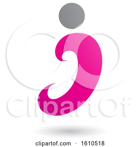Clipart of a Magenta and Gray Letter I - Royalty Free Vector Illustration by cidepix