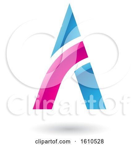 Clipart of a Pink and Blue Letter a Design - Royalty Free Vector Illustration by cidepix
