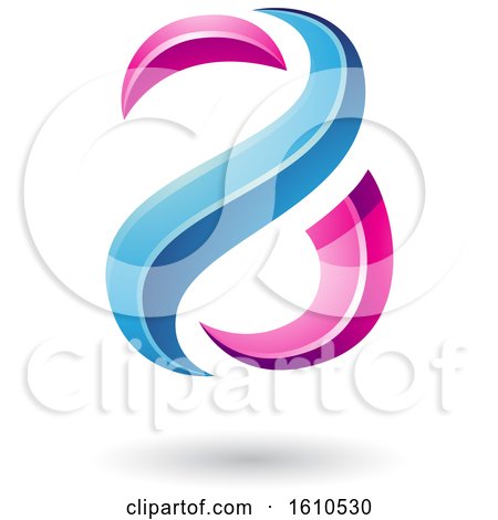 Clipart of a Pink and Blue Snake Shaped Letter a Design - Royalty Free Vector Illustration by cidepix