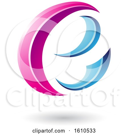 Clipart of a Magenta and Blue Letter E - Royalty Free Vector Illustration by cidepix