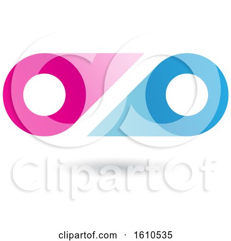 Clipart of a Blue and Magenta Abstract Double Letter O or Binoculars Design - Royalty Free Vector Illustration by cidepix