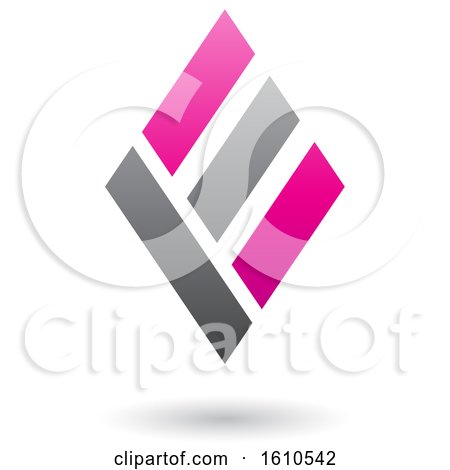 Clipart of a Magenta and Gray Letter E - Royalty Free Vector Illustration by cidepix