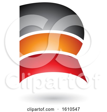 Clipart of a Layered Letter R - Royalty Free Vector Illustration by cidepix