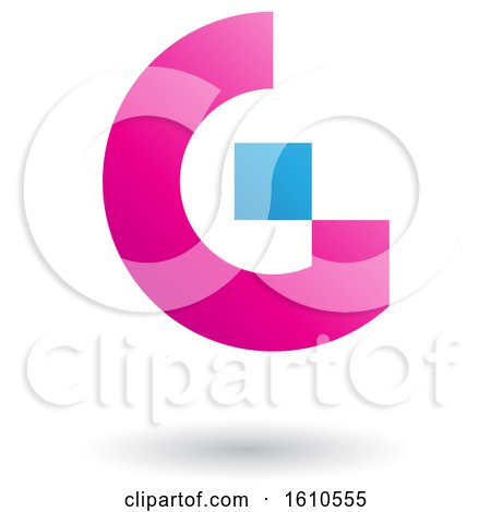 Clipart of a Magenta and Blue Letter G - Royalty Free Vector Illustration by cidepix