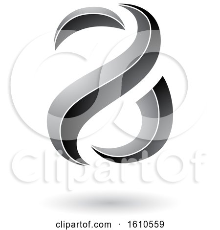 Clipart of a Gray Lined Snake Shaped Letter a Design - Royalty Free Vector Illustration by cidepix