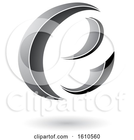 Clipart of a Gray Letter E - Royalty Free Vector Illustration by cidepix