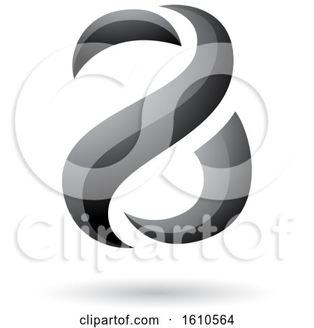 Clipart of a Gray Snake Shaped Letter a Design - Royalty Free Vector Illustration by cidepix