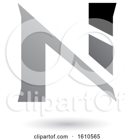 Clipart of a Gray Letter N - Royalty Free Vector Illustration by cidepix