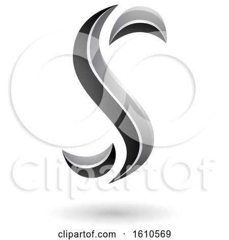 Clipart of a Gray Letter S - Royalty Free Vector Illustration by cidepix