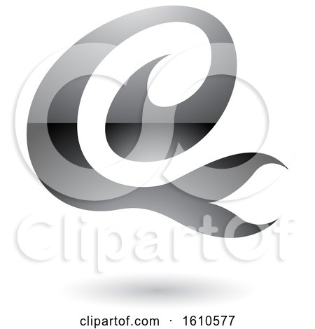 Clipart of a Gray Letter E - Royalty Free Vector Illustration by cidepix