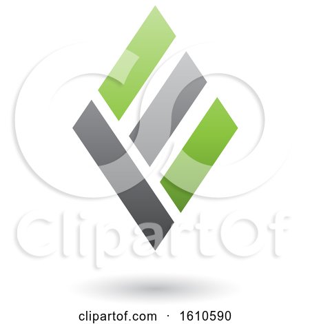Clipart of a Green and Gray Letter E - Royalty Free Vector Illustration by cidepix