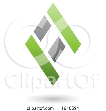 Clipart of a Green and Gray Letter a - Royalty Free Vector Illustration by cidepix