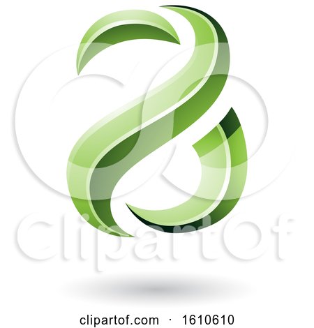 Clipart of a Green Lined Snake Shaped Letter a Design - Royalty Free Vector Illustration by cidepix