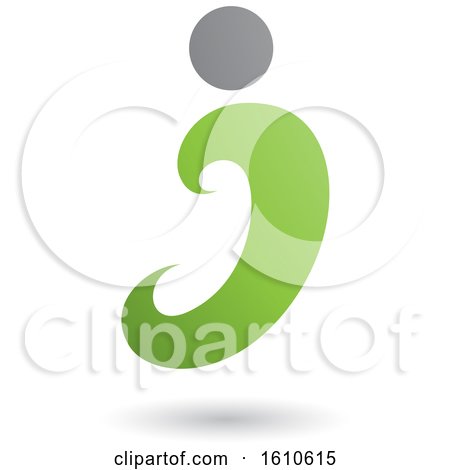 Clipart of a Green and Gray Letter I - Royalty Free Vector Illustration by cidepix